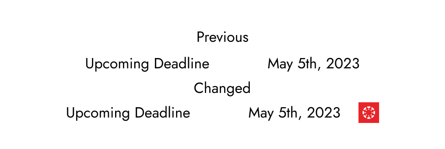 Deadline changed with an affordance to Canvas