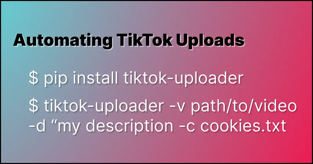 Automate TikTok posting with a single command